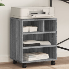Berkfield Printer Stand with Wheels Grey Sonoma 41x32x48 cm