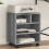 Berkfield Printer Stand with Wheels Grey Sonoma 41x32x48 cm 1