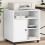 Berkfield Printer Stand with Wheels White 60x50x67 cm 1