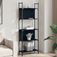 Berkfield Bookshelf 5-Tier Black 60.5x24x166.5 cm Engineered Wood