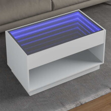 Berkfield Coffee Table with Infinity LED White 90x50x50 cm