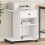 Berkfield Printer Stand with Wheels White 60x40x68.5 cm 1