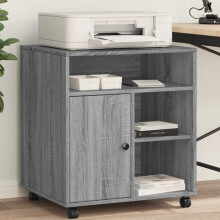 Berkfield Printer Stand with Wheels Grey Sonoma 60x50x67 cm