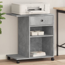 Berkfield Printer Stand with Wheels Concrete Grey 60x40x68.5 cm