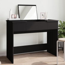 Berkfield Dressing Table with Mirror Black 100x45x76 cm