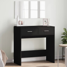 Berkfield Dressing Table with Mirror Black 80x39x80 cm