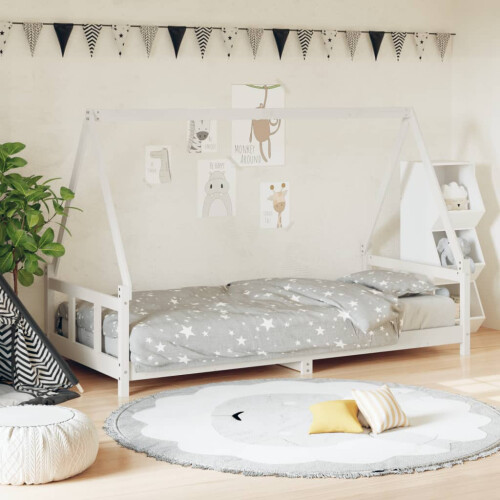 Berkfield Kids Bed Frame White 90x190 cm Solid Wood Pine
