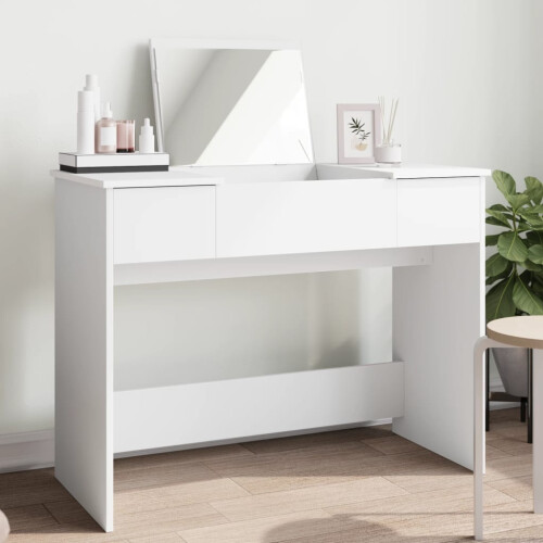 Berkfield Dressing Table with Mirror White 100x45x76 cm