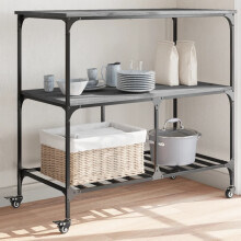 Berkfield Kitchen Trolley Grey Sonoma 100x50x95 cm Engineered Wood