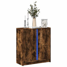Berkfield Sideboard with LED Smoked Oak 77x34x85 cm Engineered Wood