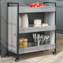 Berkfield Kitchen Trolley Grey Sonoma 70x30x82 cm Engineered Wood