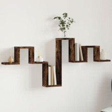 Berkfield Wall Shelf Smoked Oak 104.5x10x43 cm Engineered Wood