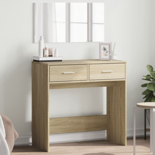Berkfield Dressing Table with Mirror Sonoma Oak 80x39x80 cm
