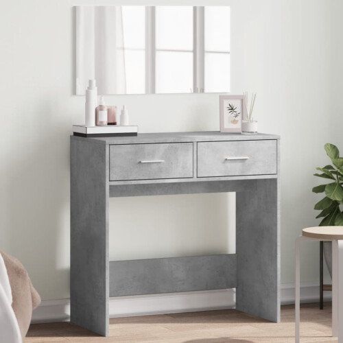 Berkfield Dressing Table with Mirror Concrete Grey 80x39x80 cm