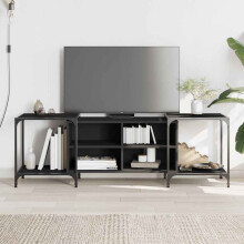 Berkfield TV Cabinet Black 153x37x50 cm Engineered Wood