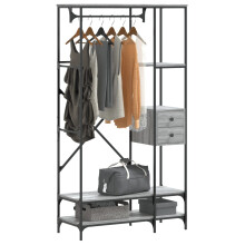 Berkfield Clothes Rack with Shelves Grey Sonoma Engineered Wood