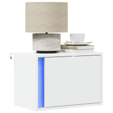 Berkfield Wall-mounted Bedside Cabinets with LED Lights 2 pcs White