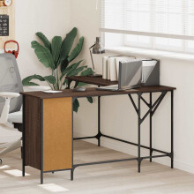 Berkfield Desk Brown Oak 141x141x75 cm Engineered Wood