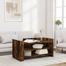 Berkfield Coffee Table Smoked Oak 100x50x50 cm Engineered Wood