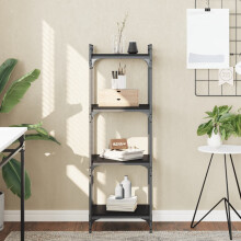 Berkfield Bookcase 4-Tier Black 40x30x120 cm Engineered Wood
