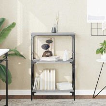 Berkfield Bookcase 3-Tier Grey Sonoma 59x35x90.5 cm Engineered Wood