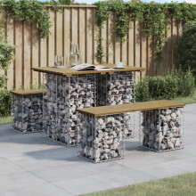 Berkfield Garden Table Gabion Design 100x70x72 cm Impregnated Wood Pine