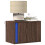 Berkfield Wall-mounted Bedside Cabinet with LED Lights Brown Oak 1