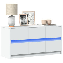 Berkfield TV Cabinet with LED White 100x34x50 cm Engineered Wood