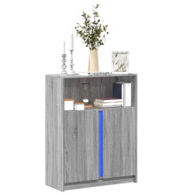 Berkfield Sideboard with LED Grey Sonoma 77x34x100 cm Engineered Wood
