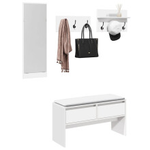 Berkfield 4 Piece Hallway Furniture Set White Engineered Wood