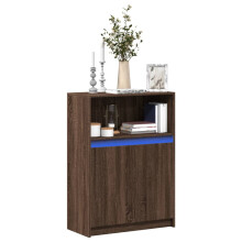 Berkfield Sideboard with LED Brown Oak 72x34x100 cm Engineered Wood