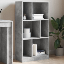 Berkfield Bookcase Concrete Grey 57x28.5x107.5 cm Engineered Wood