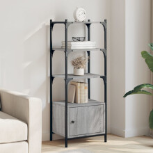Berkfield Bookcase 3-Tier Grey Sonoma 41x30x109.5 cm Engineered Wood