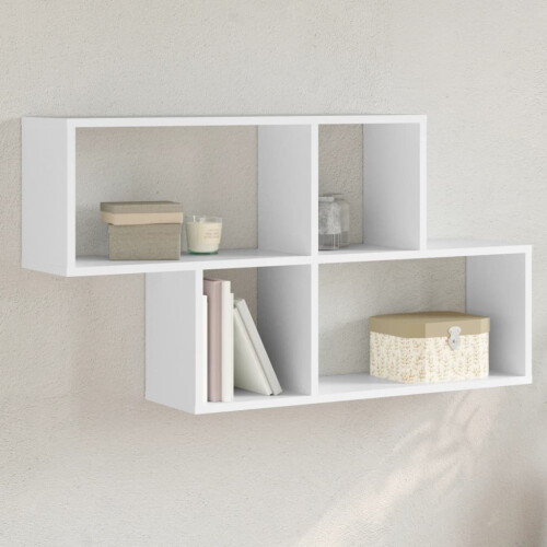 Berkfield Wall Shelf White 100x20x53 cm Engineered Wood