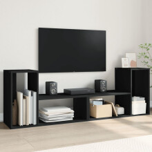 Berkfield TV Cabinets 2 pcs Black 75x30x50 cm Engineered Wood