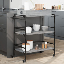 Berkfield Kitchen Trolley Grey Sonoma 81.5x41x92.5 cm Engineered Wood