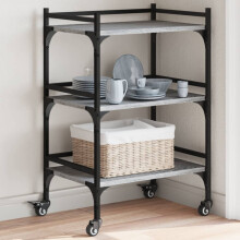 Berkfield Kitchen Trolley Grey Sonoma 50x35x75.5 cm Engineered Wood