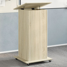 Berkfield Lectern with Wheels & Drawer Sonoma Oak 55x55x107 cm Engineered Wood