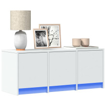 Berkfield TV Cabinet with LED White 97x34x40 cm Engineered Wood