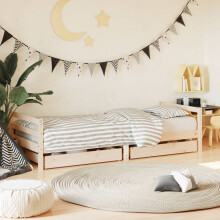 Berkfield Kids Bed Frame with Drawers 90x190 cm Solid Wood Pine