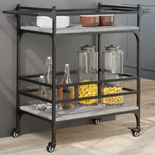 Berkfield Kitchen Trolley Grey Sonoma 82x40x78.5 cm Engineered Wood