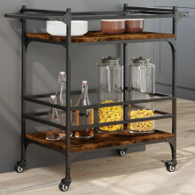 Berkfield Kitchen Trolley Smoked Oak 82x40x78.5 cm Engineered Wood