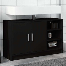 Berkfield Sink Cabinet Black 90x29x55 cm Engineered Wood