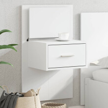 Berkfield Wall-mounted Bedside Cabinet with LED Lights White