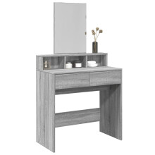 Berkfield Dressing Table with Mirror Grey Sonoma 80x41x144.5 cm