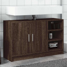 Berkfield Sink Cabinet Brown Oak 90x29x55 cm Engineered Wood