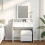 Berkfield Dressing Table with LED White 80x41x144.5 cm 1
