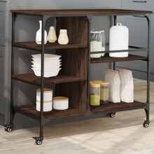 Berkfield Kitchen Trolley Brown Oak 100x45x89.5 cm Engineered Wood