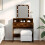 Berkfield Dressing Table with LED Smoked Oak 80x41x144.5 cm 1