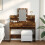 Berkfield Dressing Table with LED Smoked Oak 100x40x130 cm 1